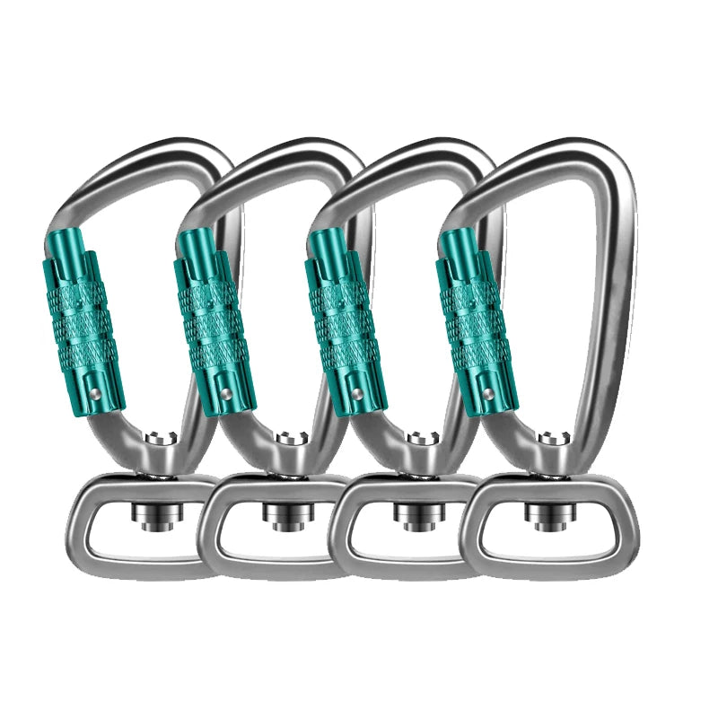 Safety Carabiner Clip Auto Locking 360 Rotational Hook 4KN Pull for Dog Leash Hammocks Backpacks Outdoor Climbing Accessories