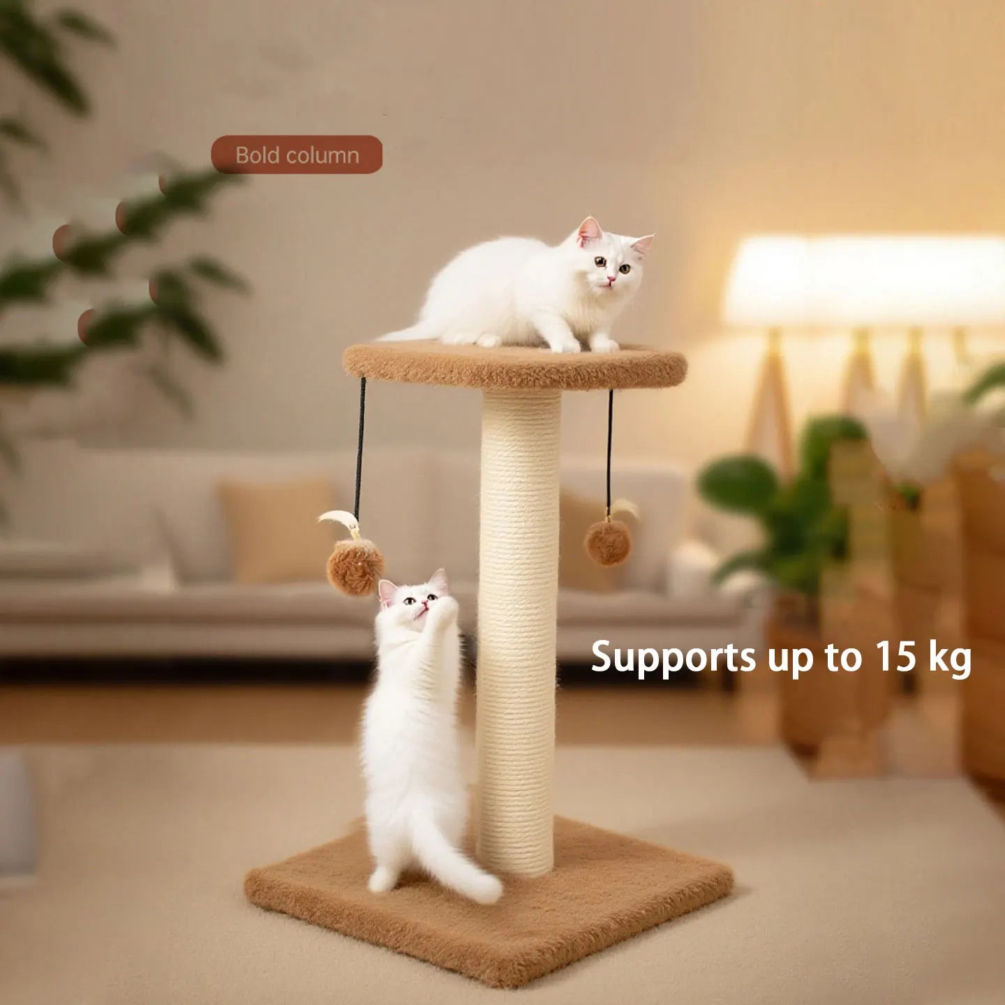 Agave Non-Shedding Cat Tree Vertical Scratching Post with Toy Self-Amusement Cat Toy Scratching Board for Cats