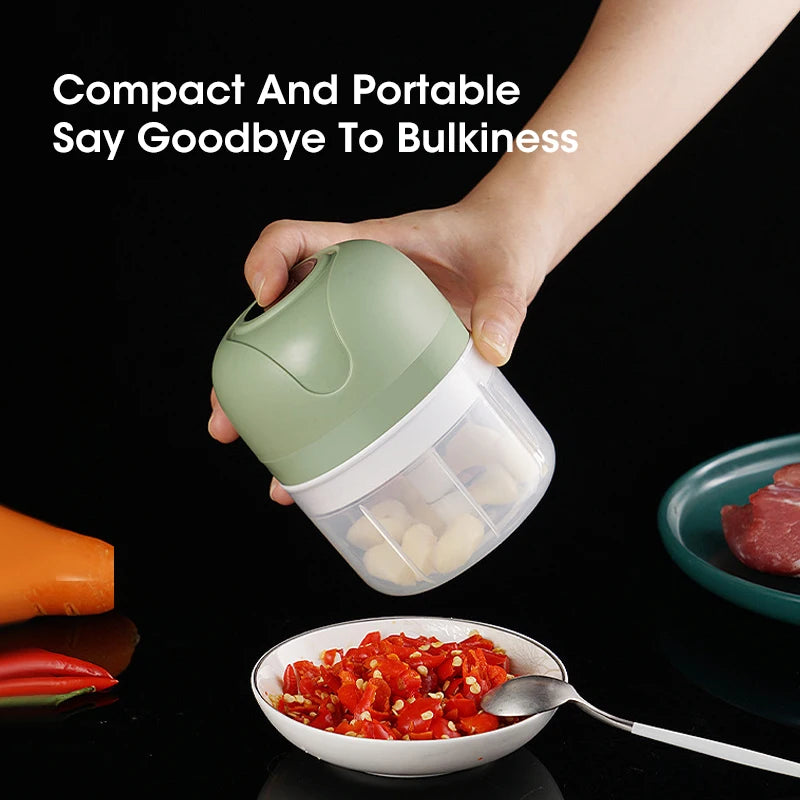 Electric Mini Garlic Masher Portable Multi Function Vegetable Meat Grinder Chopper USB Charging