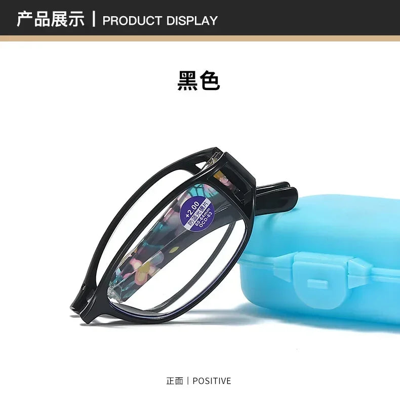 New Folding Reading Glasses Women Men Anti-Blue Light Portable Magnifying Presbyopia Eyewear +100+400 Eyeglasses