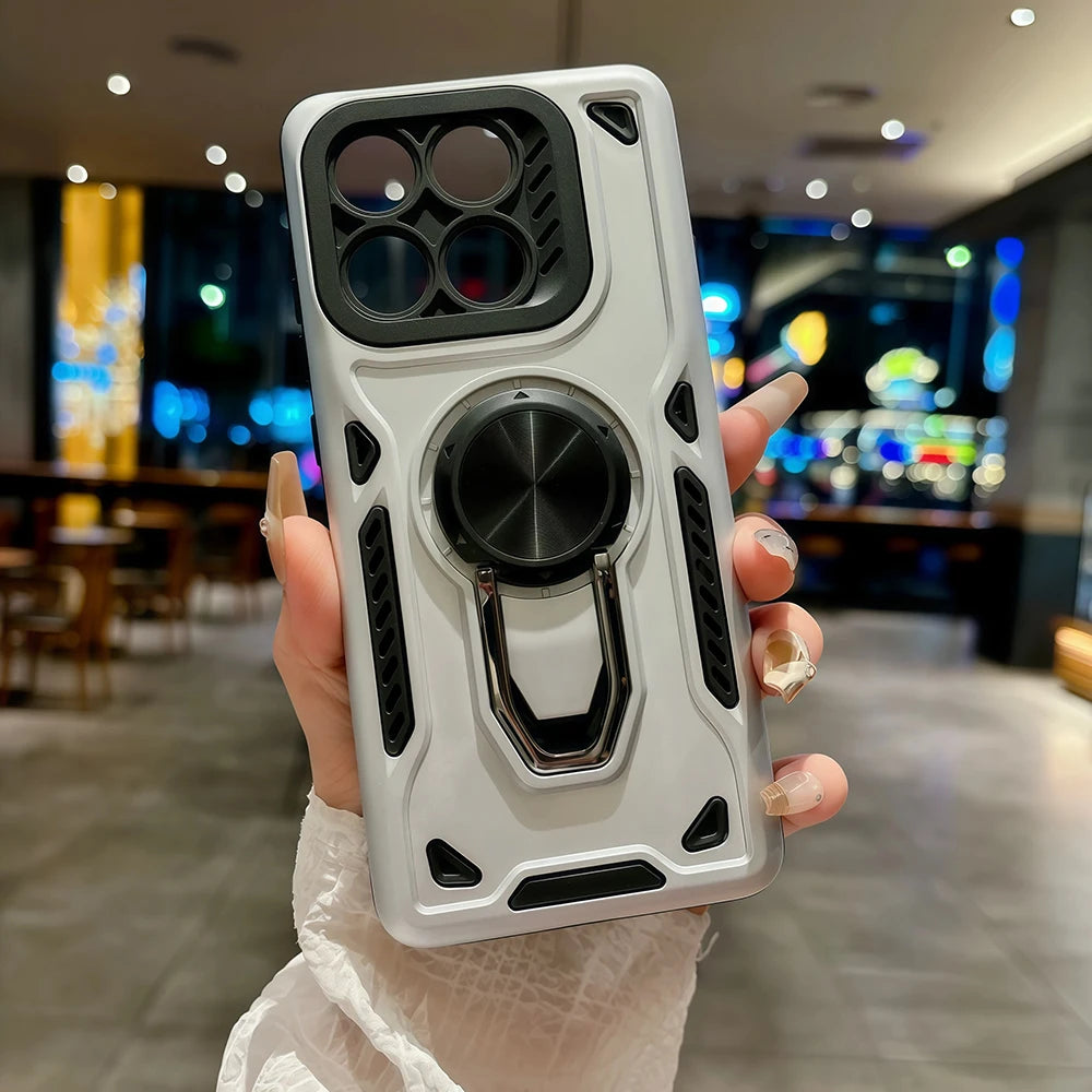 2 in1 360° Rotating Metal Ring Stand Holder Case for Motorola Moto Edge 60 70 60Pro G56 G86 G06 G67 Power Shockproof Armor Cover