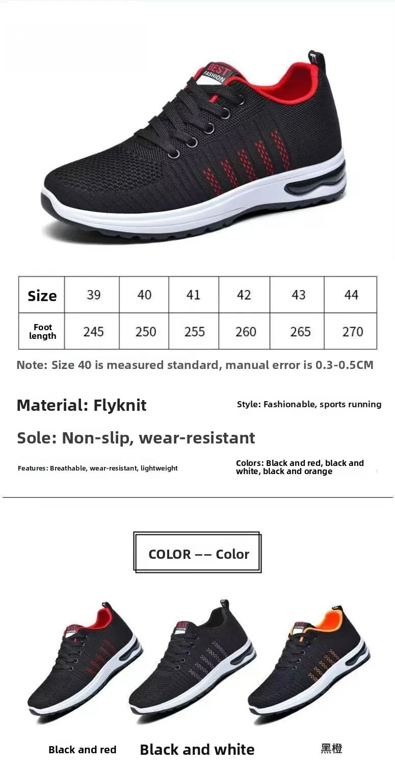 Men's Sport Shoes New Lightweight Comfortable Fashionable Casual Running Shoes Suitable for Youth Thick Bottom Running Style