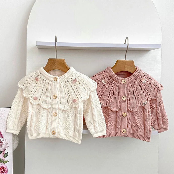 2025 New Autumn 0-3Yrs Newborn Baby Girls Sweater Coat Infant Baby Girls Knitting Cardigan Sweater Long Sleeve Cardigan Coat