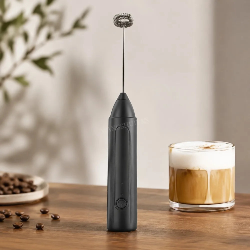 Electric Coffee Frother 2 In 1 Rechargeable Type-C Blender Stainless Steel 3 Speeds Milk Mixer Egg Beater Handheld Foam Maker