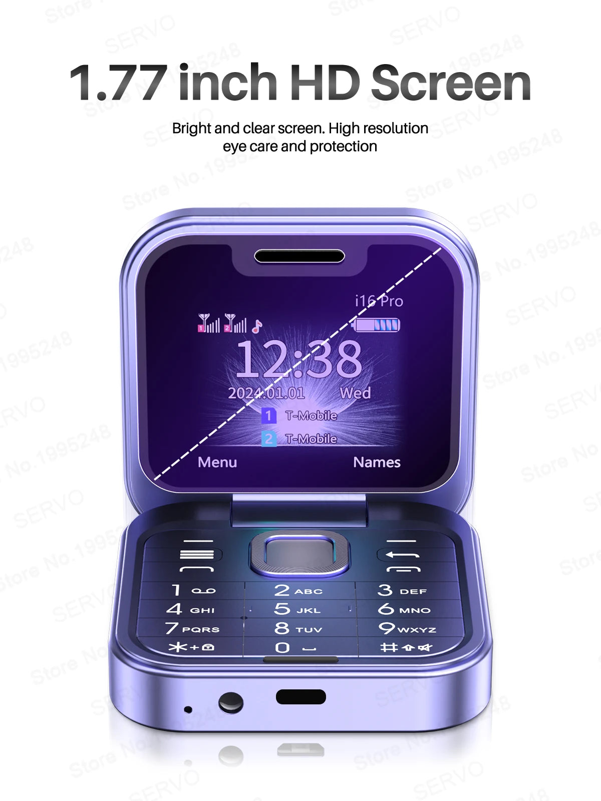 SERVO i16 PRO Flip Mini Mobile Phone Dual SIM Call Recording Speed Dial Magic Voice FM Radio 2G GSM Small Fold Button Telephones