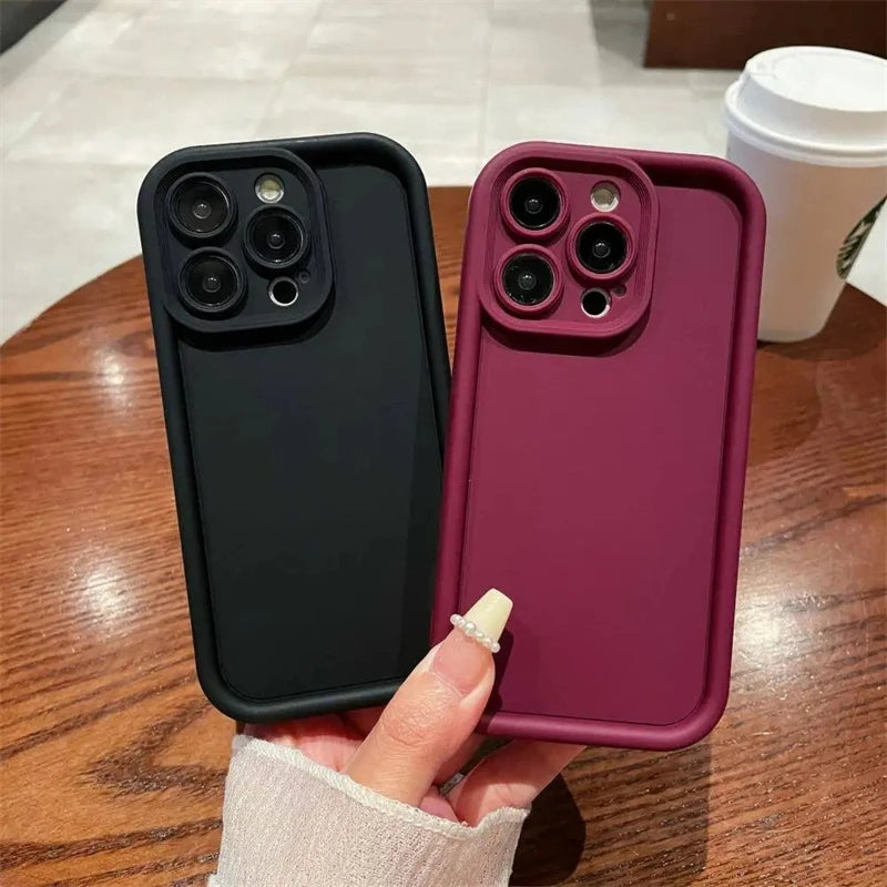Luxury Candy Color Soft TPU Case For iPhone 17 Air 16 14 15 Pro Plus 13 12 11 Pro Max 16e Shockproof Silicone Phone Cover Fundas