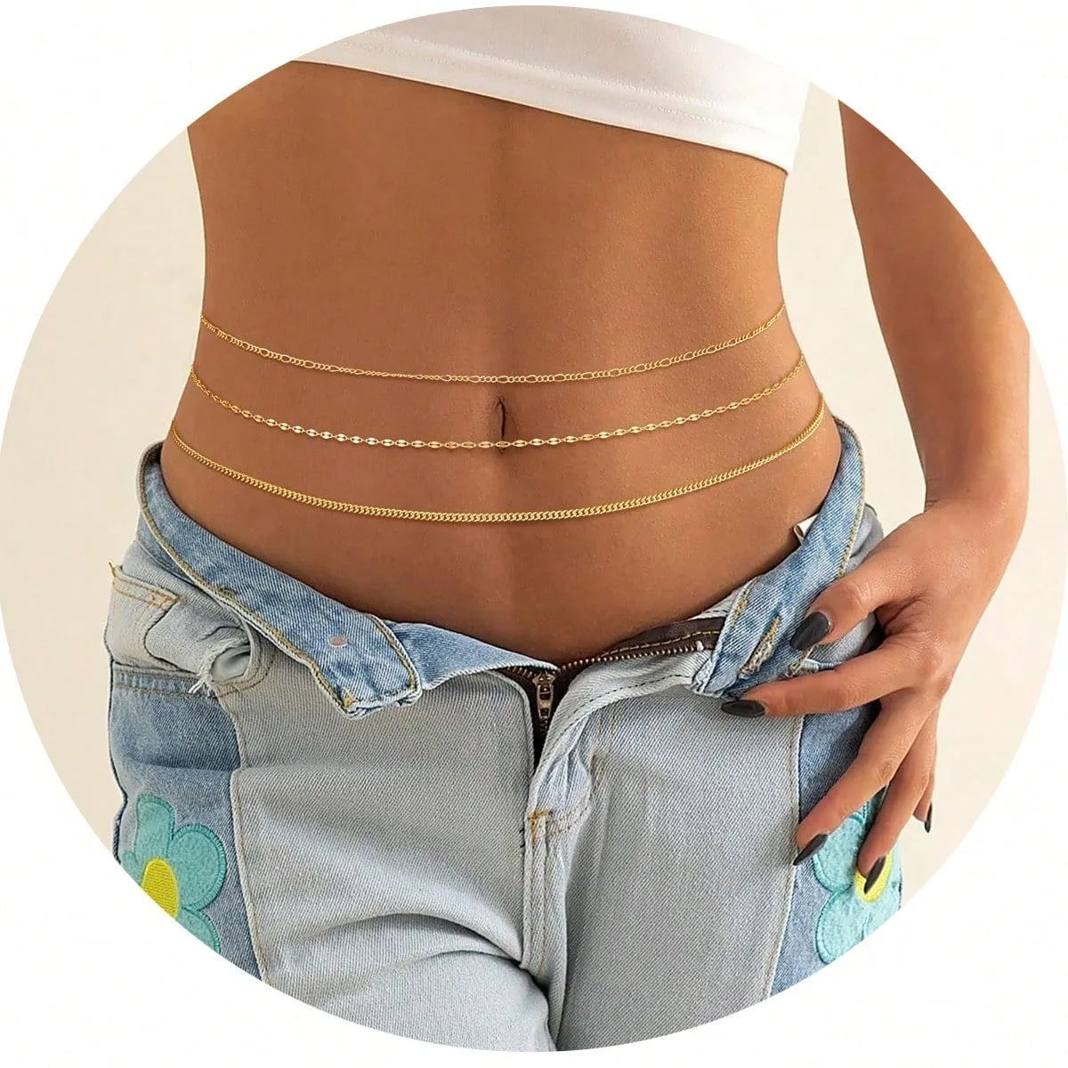 Sexy Belly Chains For Women Beads Cuban Waist Chain Jewelry For Beach Accessories