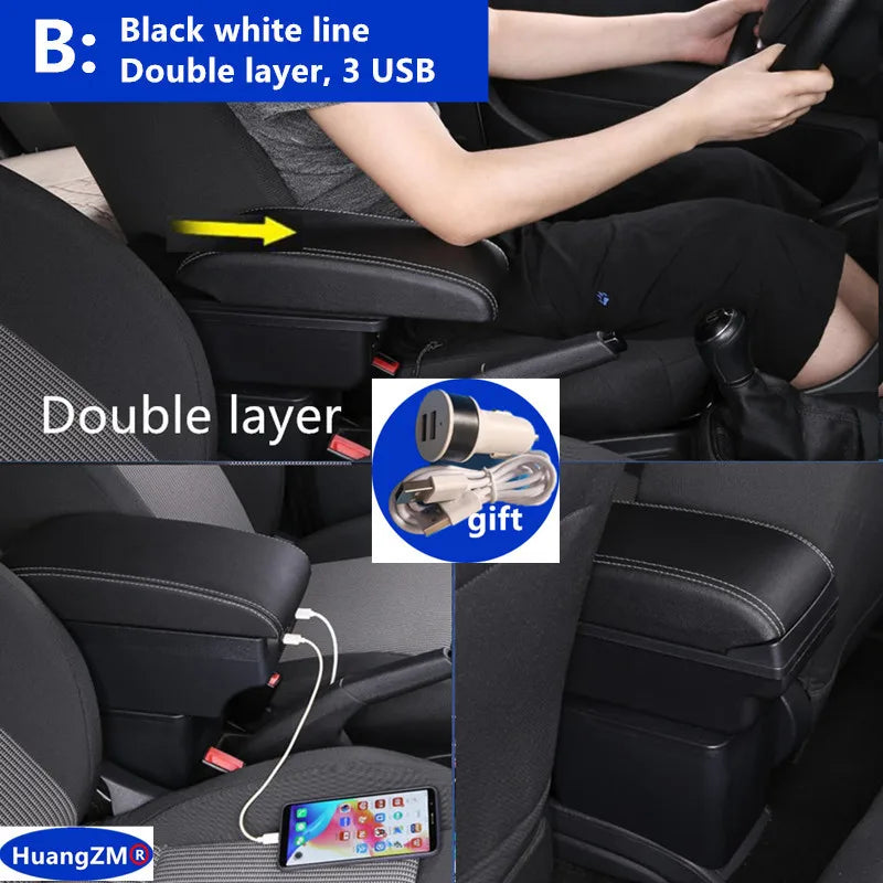 For Fiat 500 Armrest Box For FIAT 500 Car Armrest 2000-2011 Auto Storage Box Dedicated Retrofit Parts Interior Car Accessories