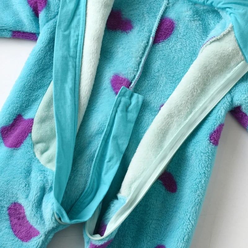 Toddler Baby Girl Boy Halloween Costumes Cartoon Animal Hooded Fleece Jumpsuit Romper Warm Fall Winter Clothes