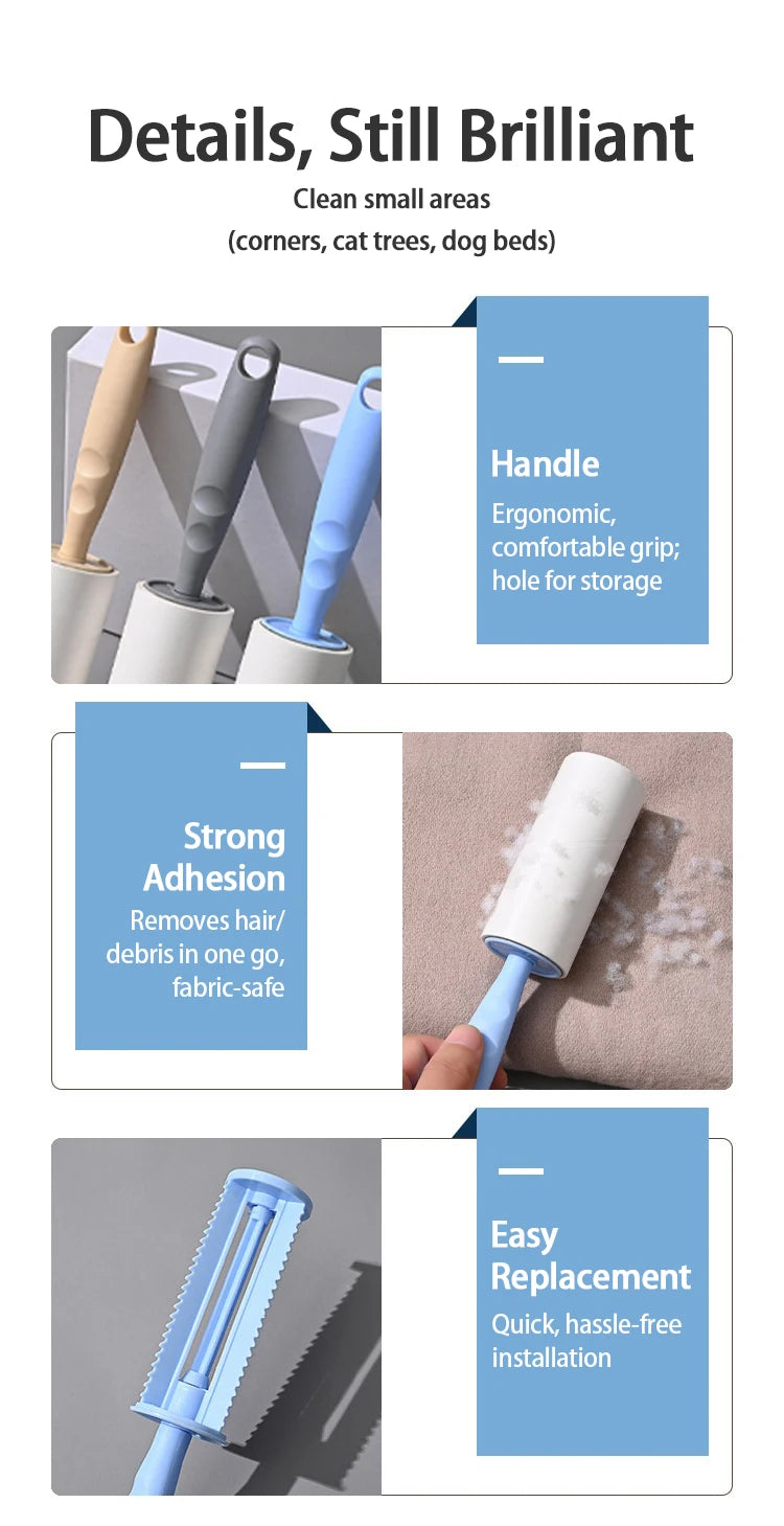 Lint Roller With Refills Pet Hair Remover Brush For Clothes Removes Lint Clean Pet Hairs Sofa Dust Cleaning Remover ZMG004