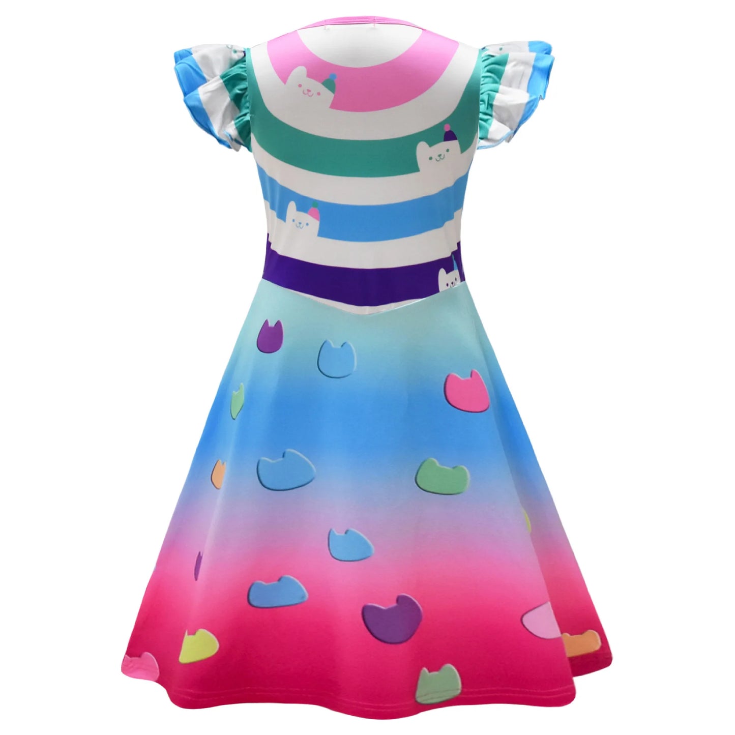 Vestido De Gabby's Dollhouse Clothes Kids Gabbys Cats Cosplay Costume Toddler Girls Carnival Birthday Party Dress with Headband