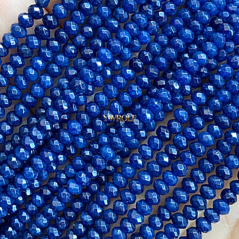 3x4mm Rondelle Faceted Natural Stone Chalcedony Tourmaline Color Loose Spacer Beads for Jewelry Making Diy Bracelet Accessories