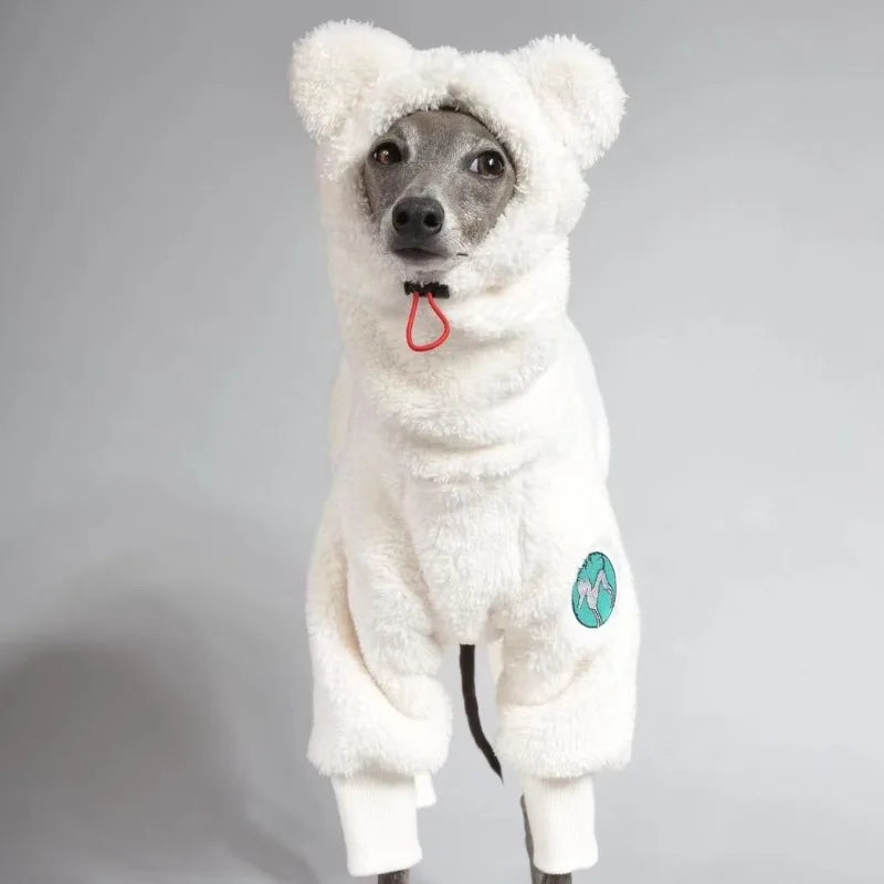 Winter Dog Clothes Autumn Four-legged Dogs Clothes Warm Fleece Thickened Greyhound Clothing Hoodie Hat Adjustable Dogs Costume