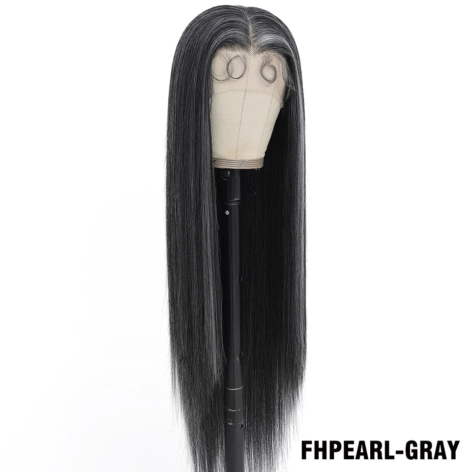 Highlight 13x6 Synthetic Lace Frontal Wigs For Women 40 Inch Long Silky Straight Lace Front Wigs High Quality American Afro Wigs