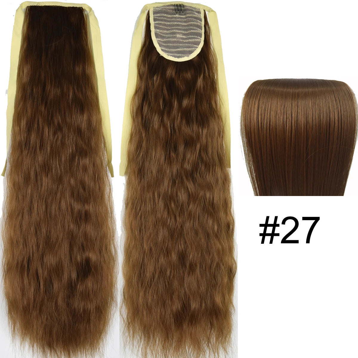 TOPREETY Synthetic Fiber Heat Resistant Kinky Ribbon Ponytail Extensions 3007
