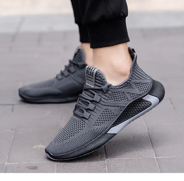 Men Casual Running Shoes Breathable Outdoor Sport Shoes Men Lightweight Facial Elastic Soft Bottom Casual Shoe Training Footwear