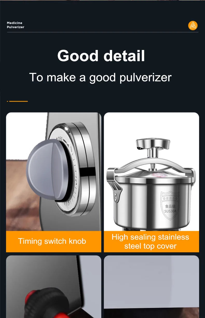 220V 1000g/2000g Grains Spices Herbal Cereals Coffee Dry Food Grinder Mill Grinding Machine Gristmill Home Flour Powder Crusher