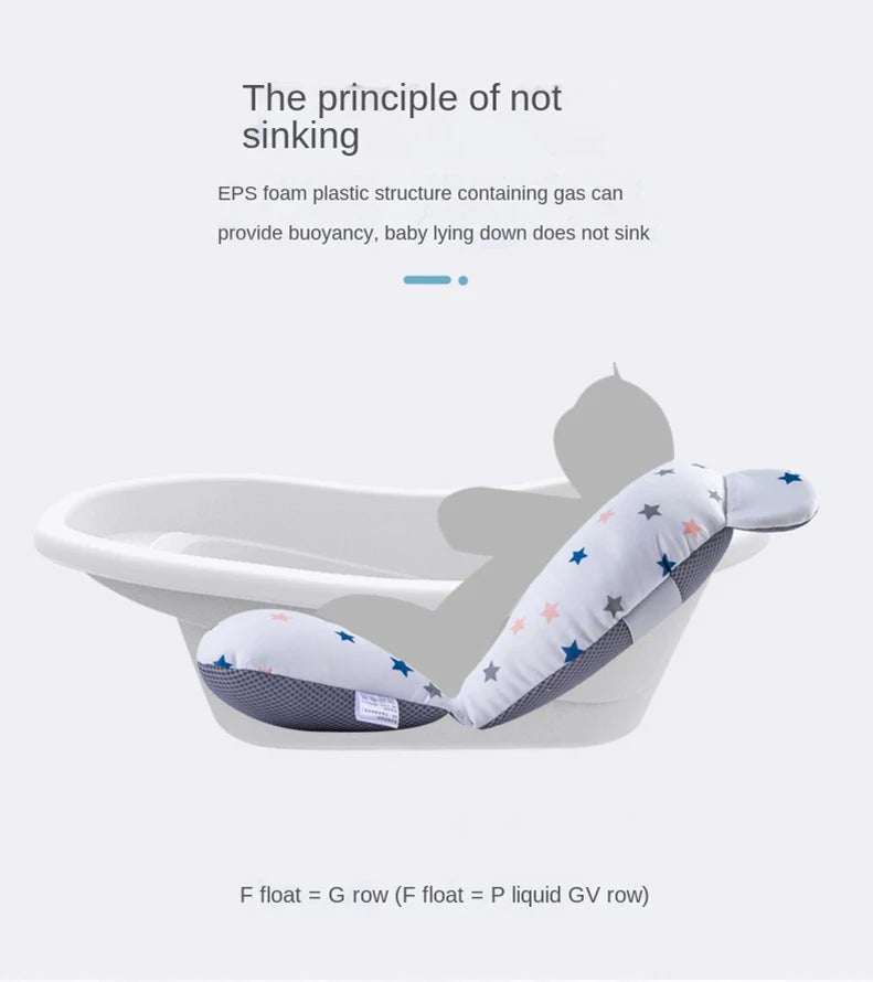 Baby Bathtub Pad Infant Ajustable Bath Support Seat Mat Cushion Newborn Comfortable Floating Security Water Pad Foldable