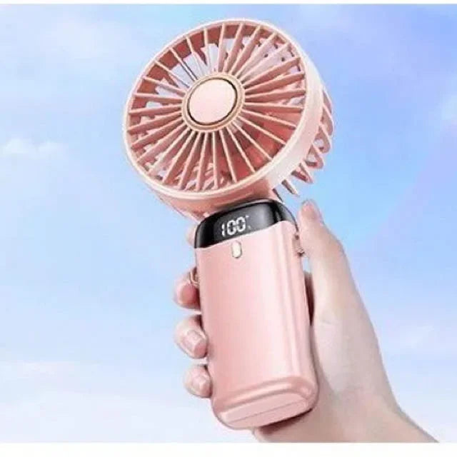 Portable Handheld Mini Fan Foldable Neck Hanging Fans 5 Speed USB Rechargeable Fan with Phone Stand and Display Screen 1800mAh