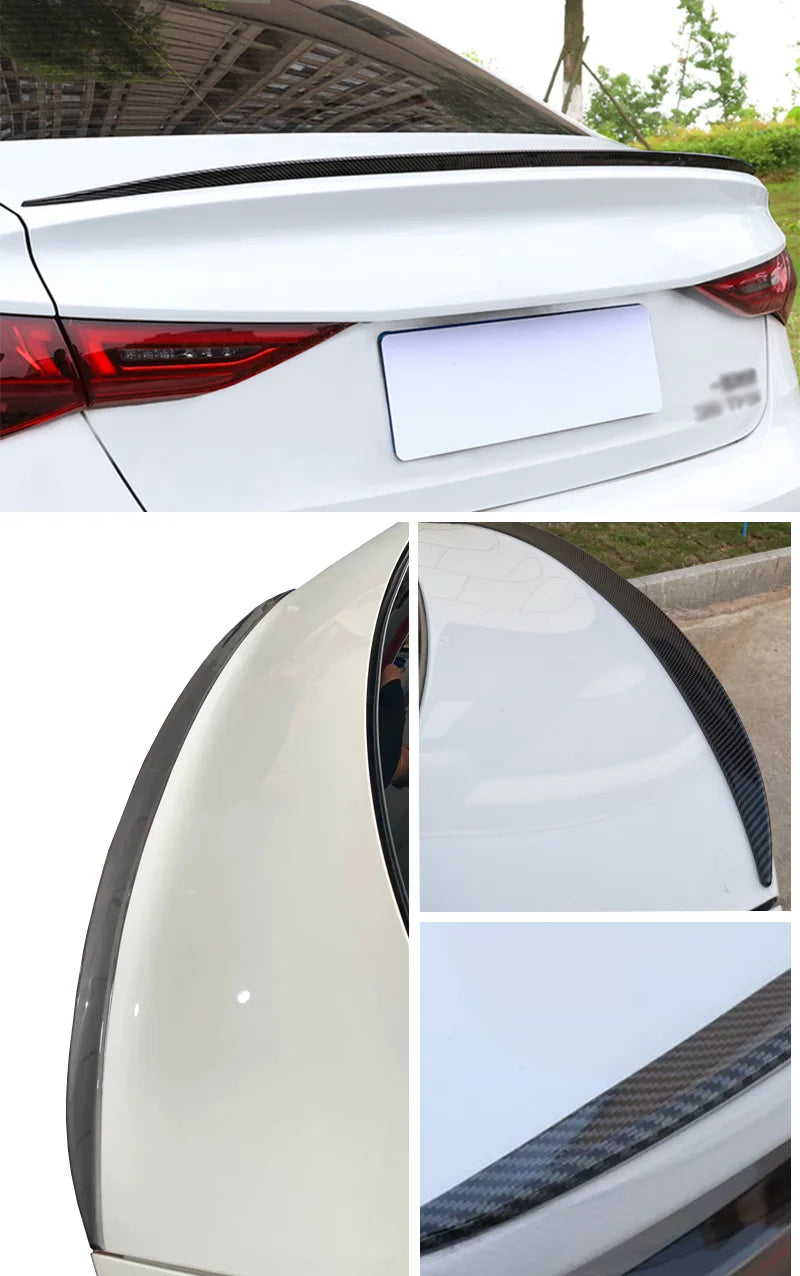 121Cm Car Rear Spoiler Boot Lip Cap Wing Bodykit For Audi Accessories A3 S3 RS3 8V 2013+ Rubber Gloss Black Soft Plastic