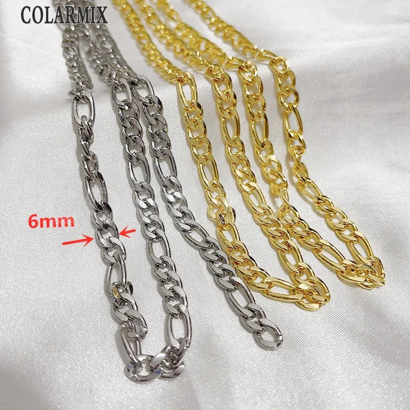 5Meters Hotsell Chunky Chains gold Metallic Fashion Jewelry gift Hip pop Necklace Fashion Jewelry