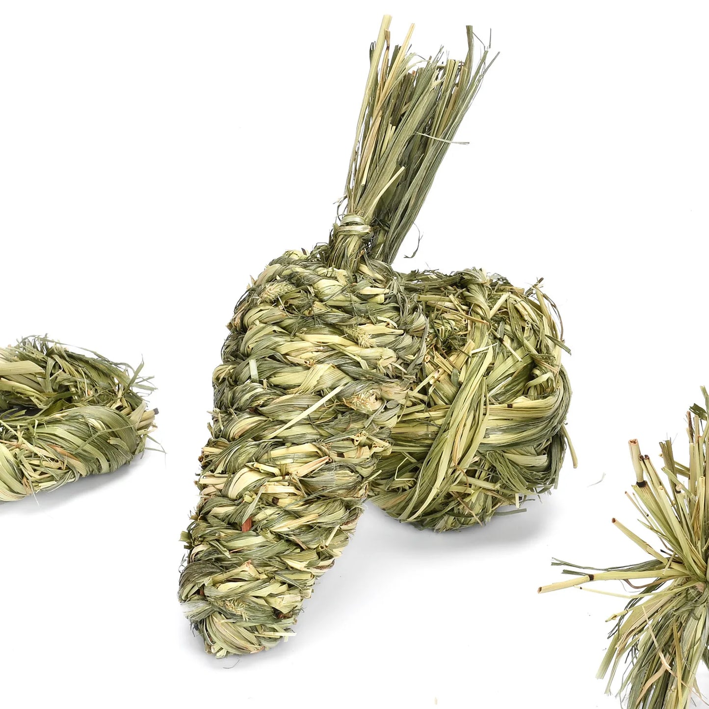Chew Toys for Rabbits Natural Woven Grass Balls for Small Pets Fun Boredom Relief & Dental Health Chew Snacks for Guinea Pigs