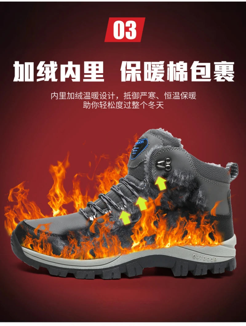 Winter Large Size Plus Velvet Thickened Warm Snow Boots Outdoor Men's High-Top Northeast Cotton Boots Comfortable And Casual