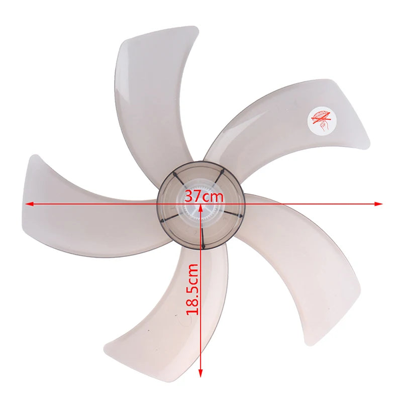 40cm/16inch Plastic Five Leaves Fan Blade For Household Stand/Table Fanner Accessories With Nut Cover For Pedestal Fan