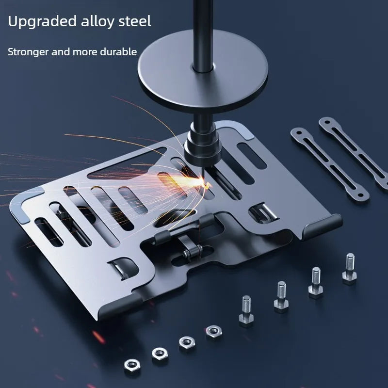 Mobile Phone Laptop Stand 2-in-1 Height Increasing Vertical Heat Dissipation Folding Office Adjustable Steel Stand