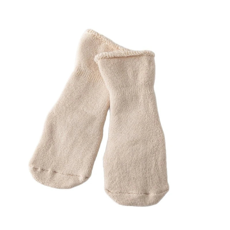 6 Pcs Unisex Baby Fleece-Lined Thickened Warm Terry Floor Socks for 0-3Y Boys & Girls Anti-Slip Mid-Calf Socks for Fall & Winter