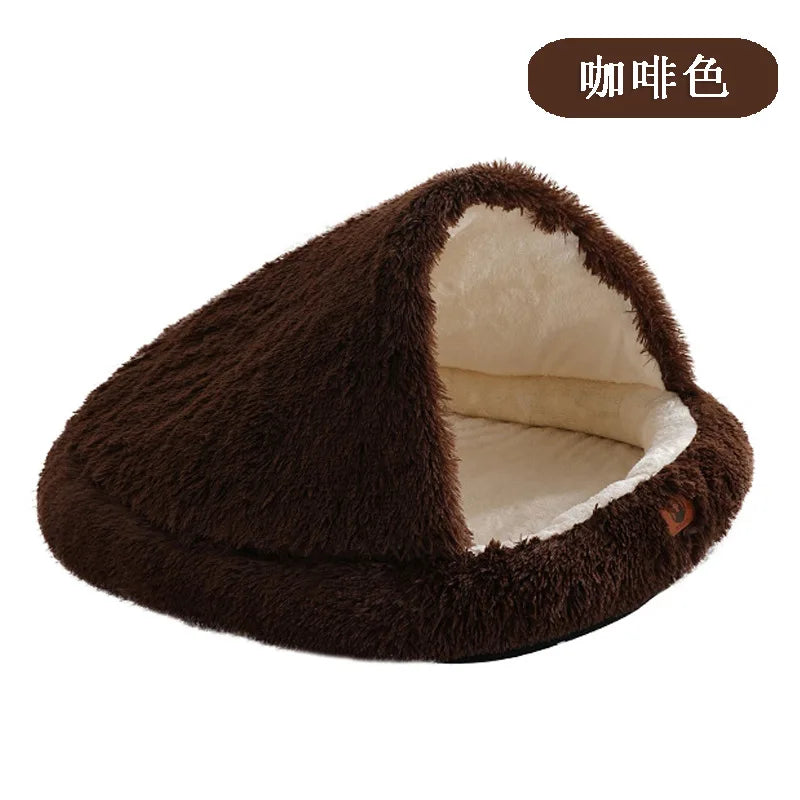 Winter Warm Shaped Enclosed Pet Bed for Cats and Dogs Surrounded Cat Nest Dog Bed