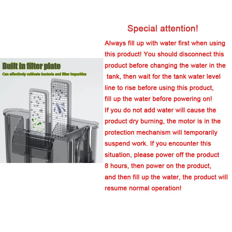 Wall-mounted Filter Three-in-one External Fish Tank Circulation Pump Small and Medium Aquarium Waterfall Oxygenation 110V 220V