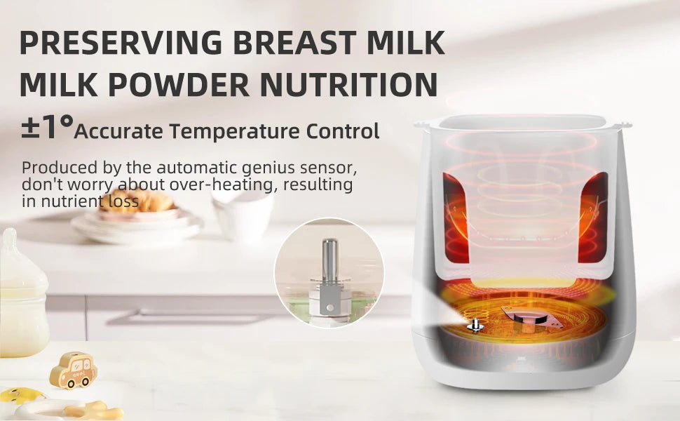 TINSOL Milk Warmer Warmer and Steriliser 6 in 1 Multifunction Breast Warmer Precise Temperature Control Baby Bottle Warmer