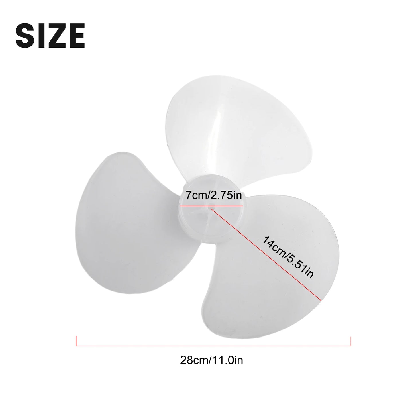 High Quality Fan Blade 3 Leaves Radius 14cm Standing Pedestal Floor Wall Table Fanner Transparent Black Transparent White