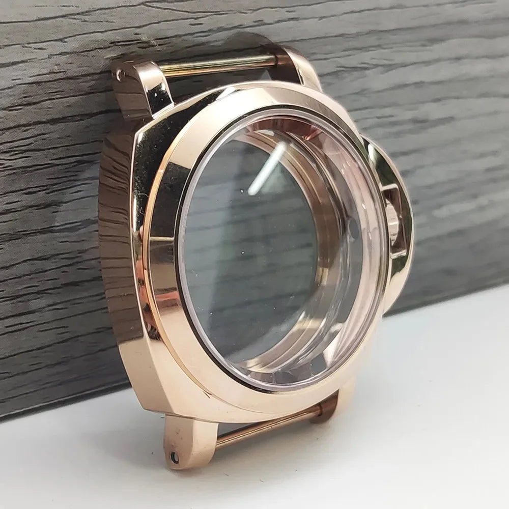 For Panerai Style 40mm Stainless Steel Watch Case with Crown Guard Bridge, Fit NH35 NH36 Movement, Watch Mod Parts