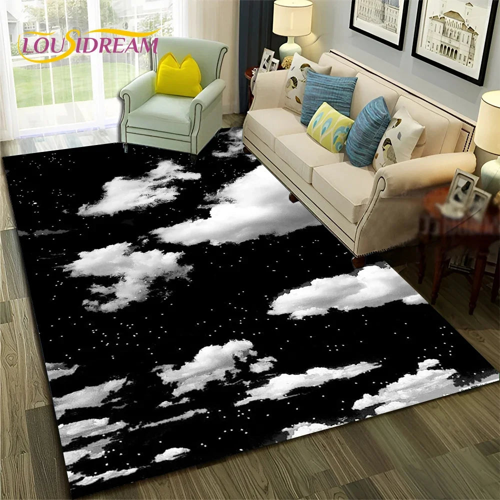 Galaxy Planet Star 3D Universe Space Carpet Rug for Home Living Room Bedroom Sofa Doormat Decor,Kid Area Rug Non-slip Floor Mat