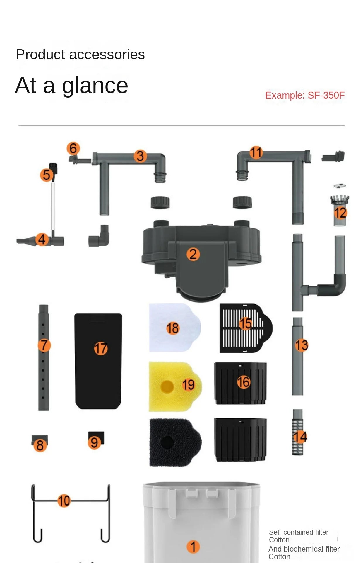 220V SOBO fish tank filter wall-mounted filter barrel three-in-one external filter small grass tank external circulation pump