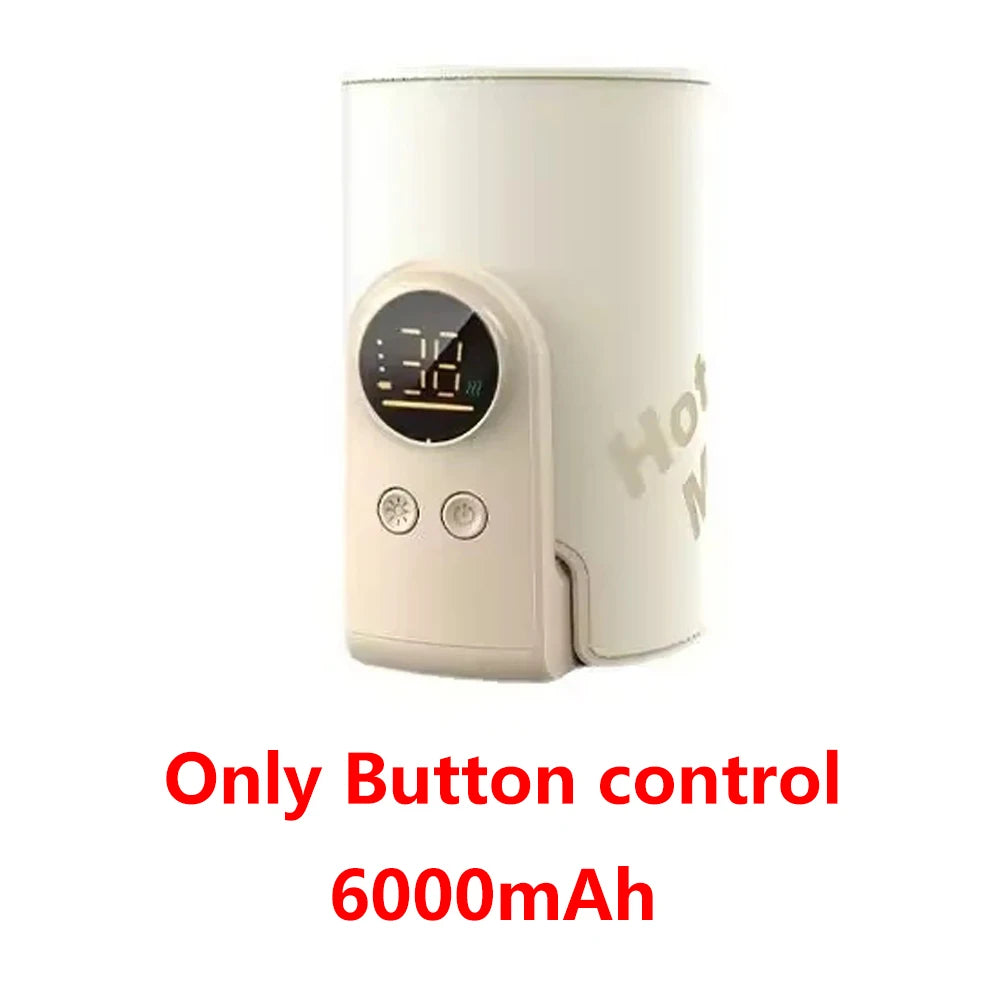 AiQUE Baby Milk Warmer USB Charging Mixer Portable Baby Bottle Warmer Stainless Steel ABS  Heat Up to 55℃ Cordless for Travel
