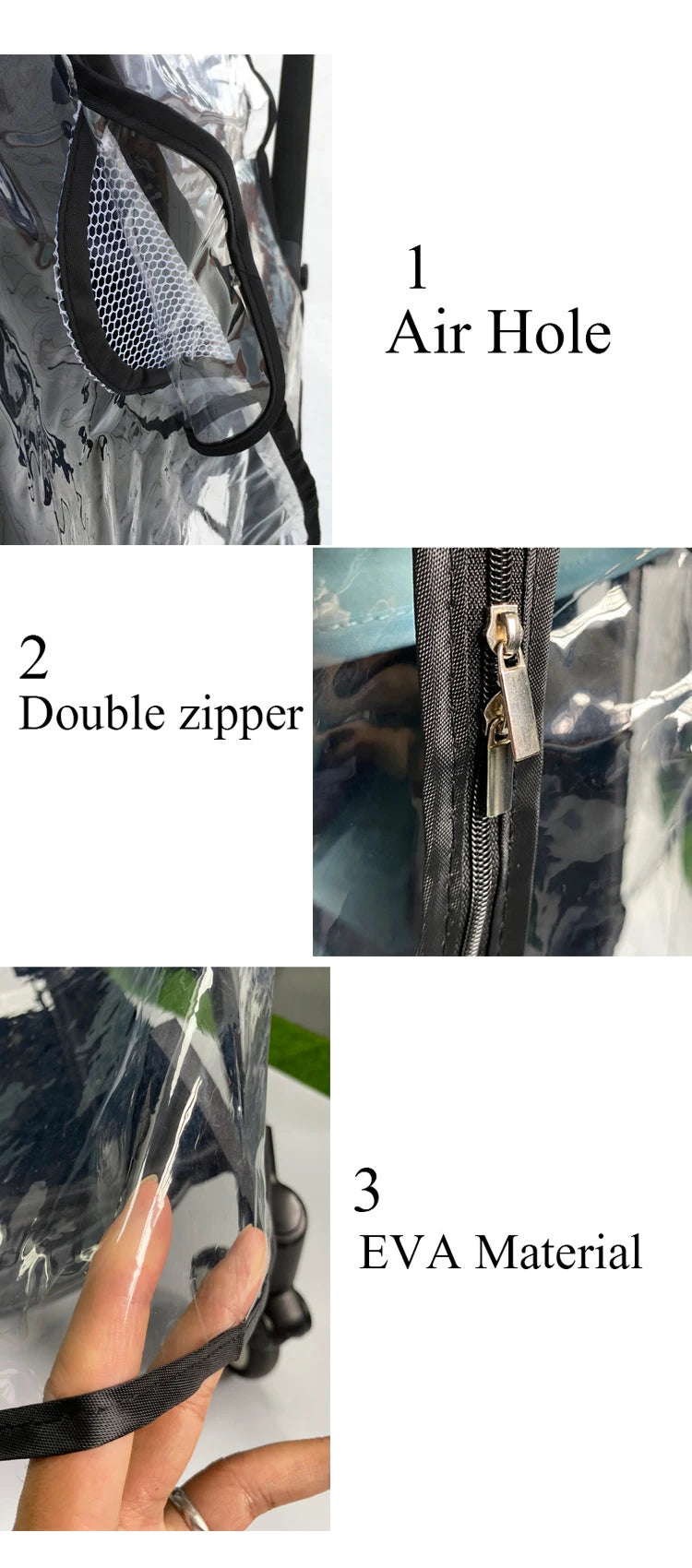 COLU KID® Raincoat Baby Stroller Accessories Rain Cover Waterproof Cover for Bugaboo Bee 3  Bee6 Bee5 Safety EVA Material