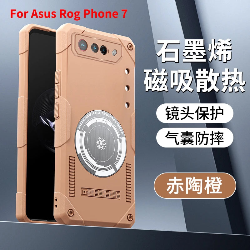 Graphene Cooling Magnetic Case for ASUS ROG Phone 9 8 7 Drop-proof Ice Hand Feel Soft Cover for Gamers Gaming