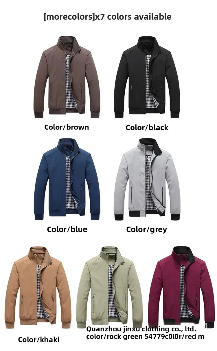 New 2025 Men's Casual Pilot Jacket Zipper Coat Stylish Spring Autumn Korean Version Men's Clothing Fashionable Outerwear