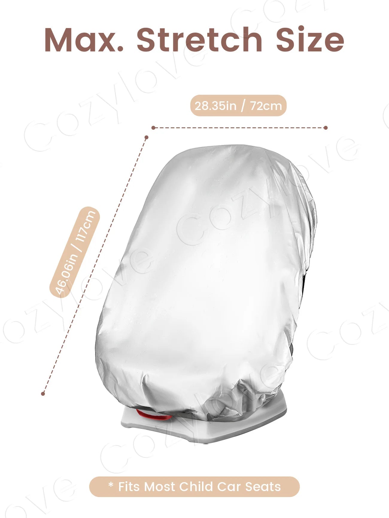 Baby Car Seat Sun Shade Cover | UPF 50+ UV Protection Canopy for Infant Car Seats, Silver