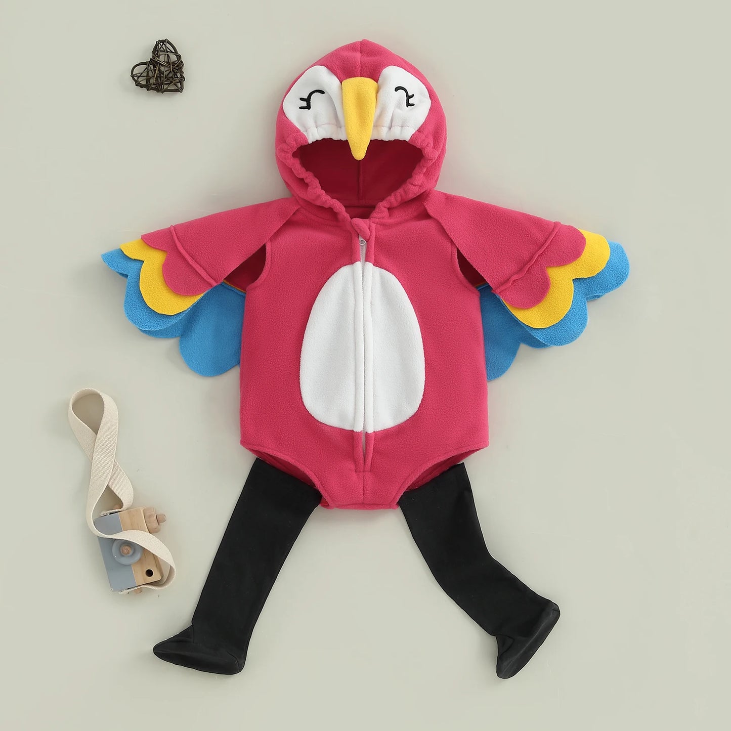 Baby Halloween Costumes Outfit Girl Boy Hooded Romper Jumpsuit With Long Socks Bird Cosplay Costumes Clothes