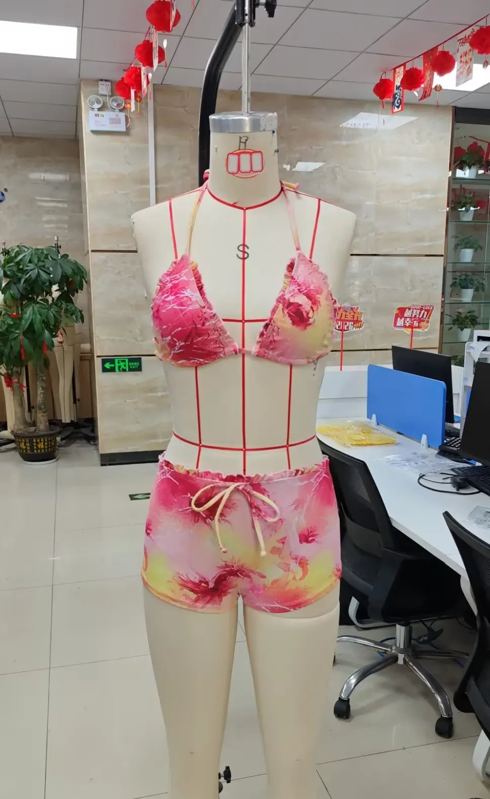 hirigin Two Piece Swimsuit for Women Boy Shorts Halter String Bikini Top with Low Rise Shorts Set Summer Y2k Beachwear