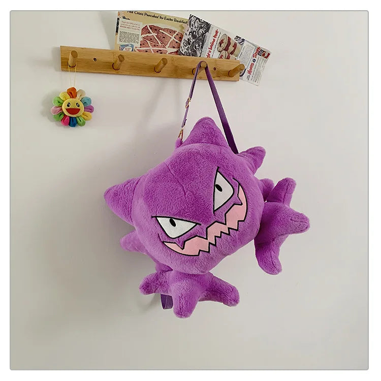 Japanese Style Plush Shoulder Bag Raichu Pikachu Eevee Psyduck Gengar Design Crossbody Backpack for Student Daily Outfit Gift