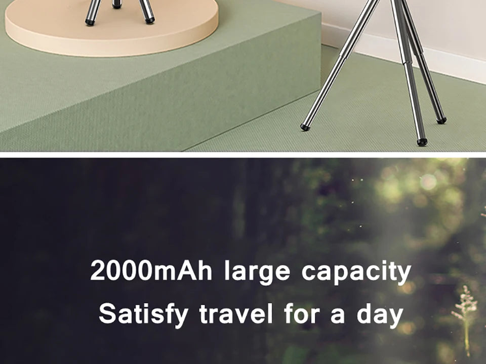 Remote Control Floor Table Air Cooler Mini Portable Wireless Ceiling Fan 360° Rotation 3-speed Wind For Camping Home Night Light