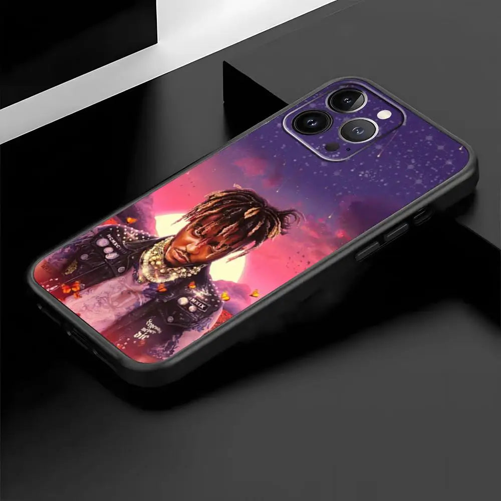 Juice cool 999 wrld fashion design ins Phone Case For iPhone 16 16e 15 14 13 12 11 Plus Mini Pro Max Soft black Shockproof Cover