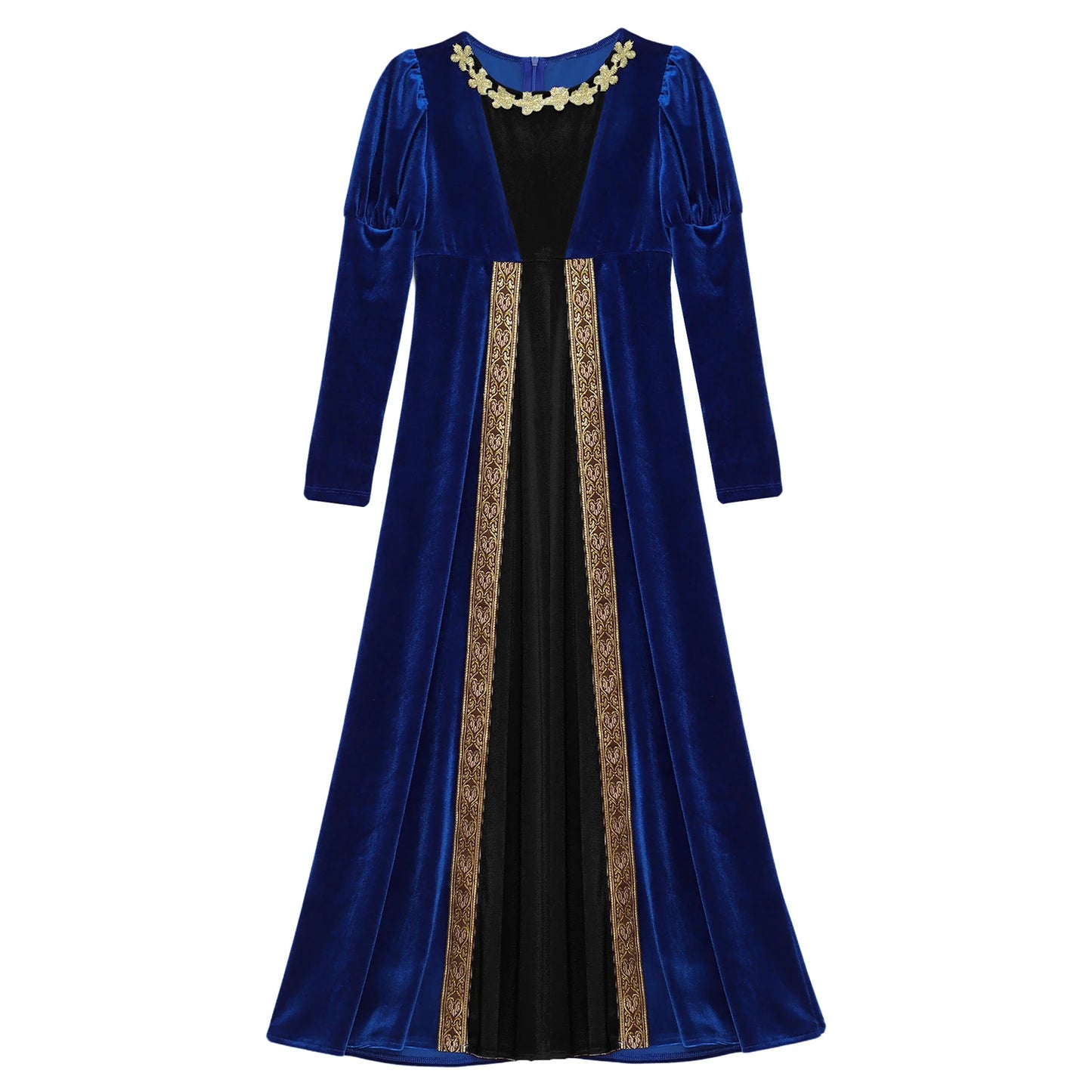 Children Girls Halloween Medieval Renaissance Vampire Cosplay Costume Ancient Roman Princess Dress Long Sleeve Retro Velvet Gown