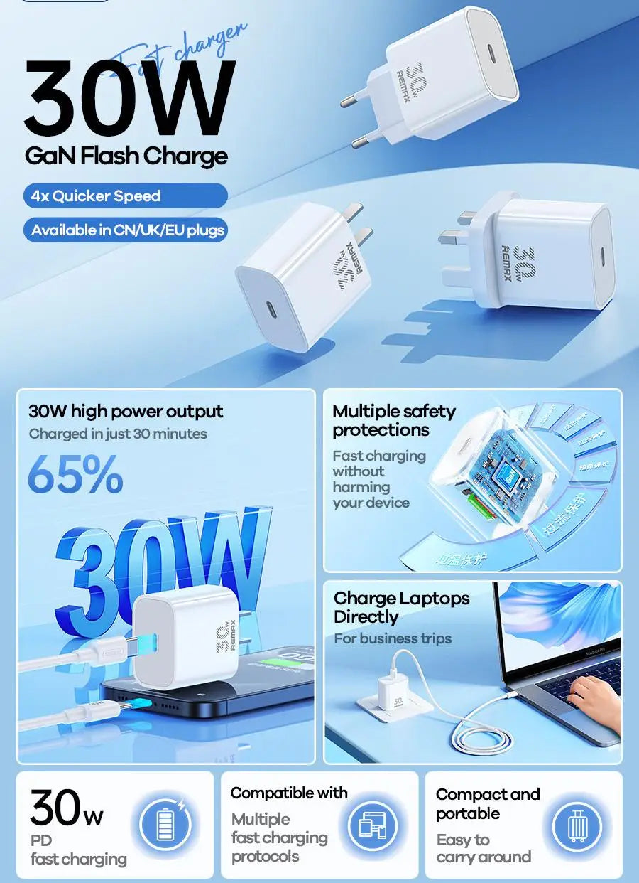 HAPPOIRO PD 30W Type C Fast Charger Cable for iPhone 17 16 15 Pro Max iPad Charger Adapter EU Plug Wall Chargers 1m 2m