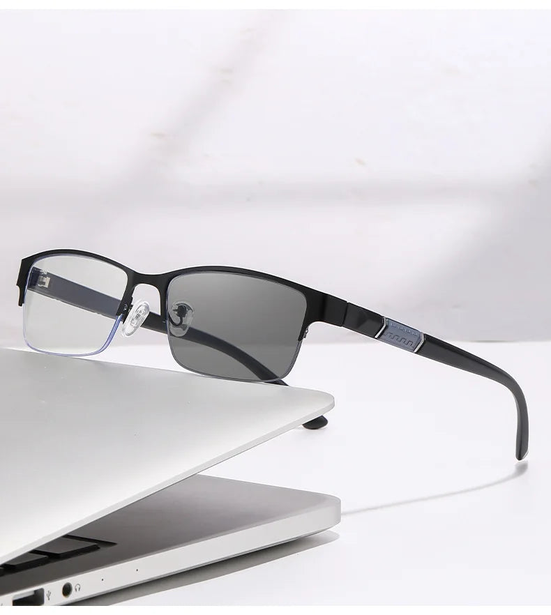1PCS Progressive Multifocal Reading Glasses 2026New Man Woman Half-Frame Photochromic Reading Eyeglasses Versatile Outdoor Reade